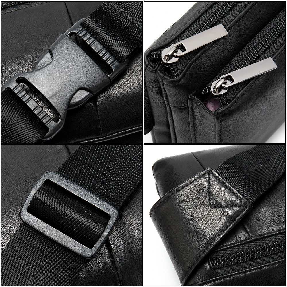 VESTAL Mens Waist Bag Genuine Leather For Men Male Fanny Pack Designer Luxury Brand Bag Belt Men Chest/hip Bags Sling Pack 8940 G250723