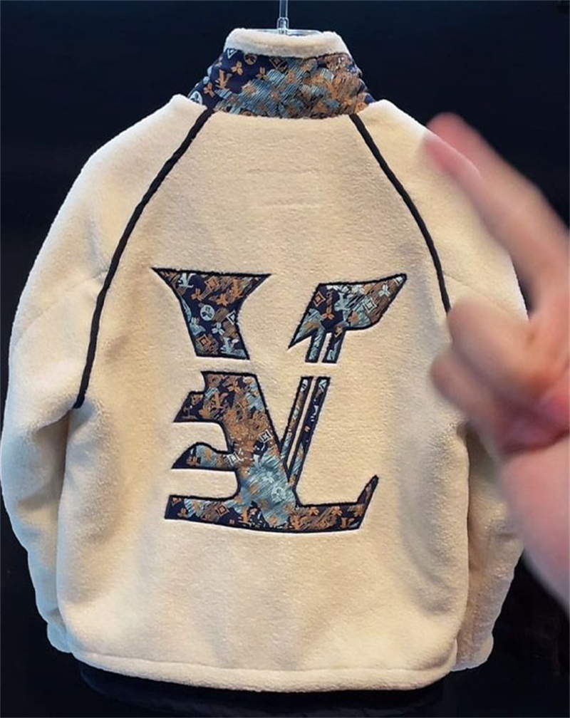 Free shipping designer fashionable mens winter fleece jacket warm and loose long sleeved cotton