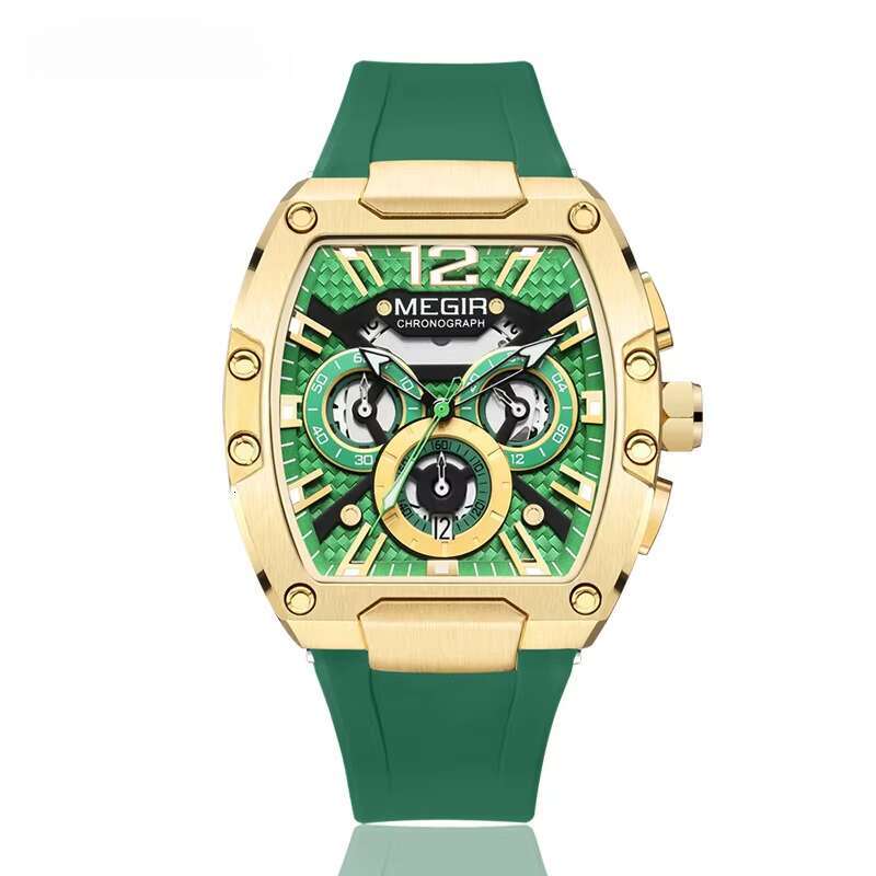 DHwatches MEGIR Men's Watch - Digital-Analog, Luminous, 30M Waterproof, Silicone Strap, Chronograph Sports Wristwatch