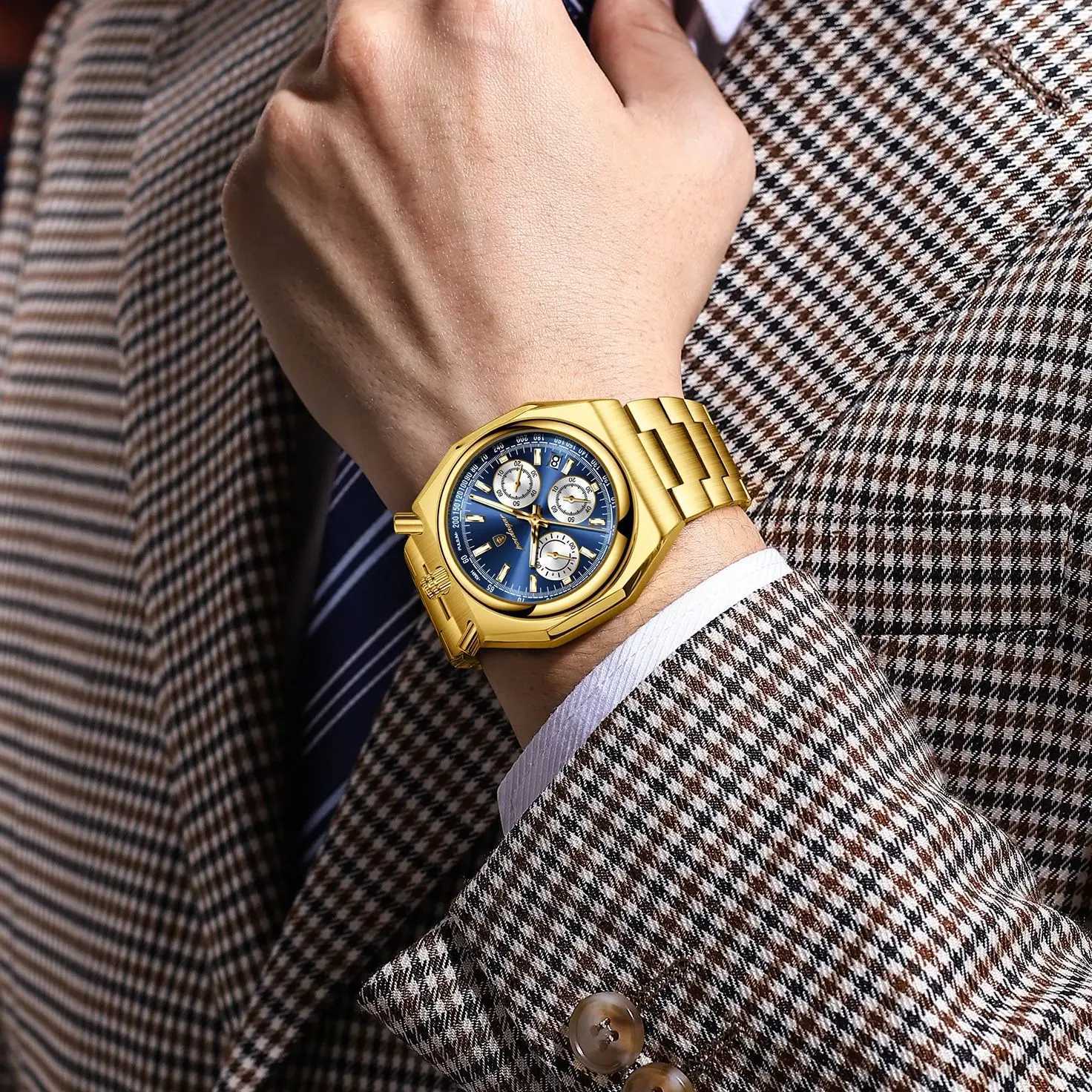 POEDAGAR Top Luxury Man Wristwatch Fashion Luminous Date Stainless Steel Men Watch Chronograph High Quality Mens Quartz Watches W250724
