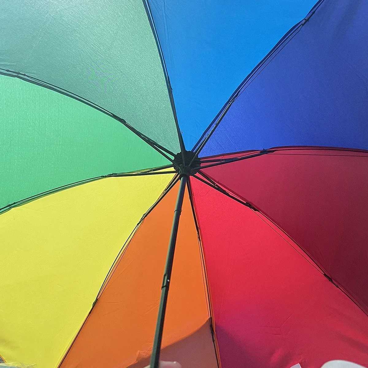 Windproof Foldable Umbrella Women Men Manual Popular Rainbow Three Folding Umbrella Adults Children Strong Resistant Umbrella R250724