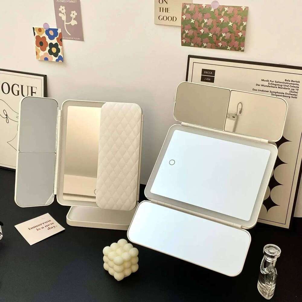 Trifold LED Lights Dorm Dressing Beauty Light up your fill light with Smart Complementary Makeup Mirror Tri X250723