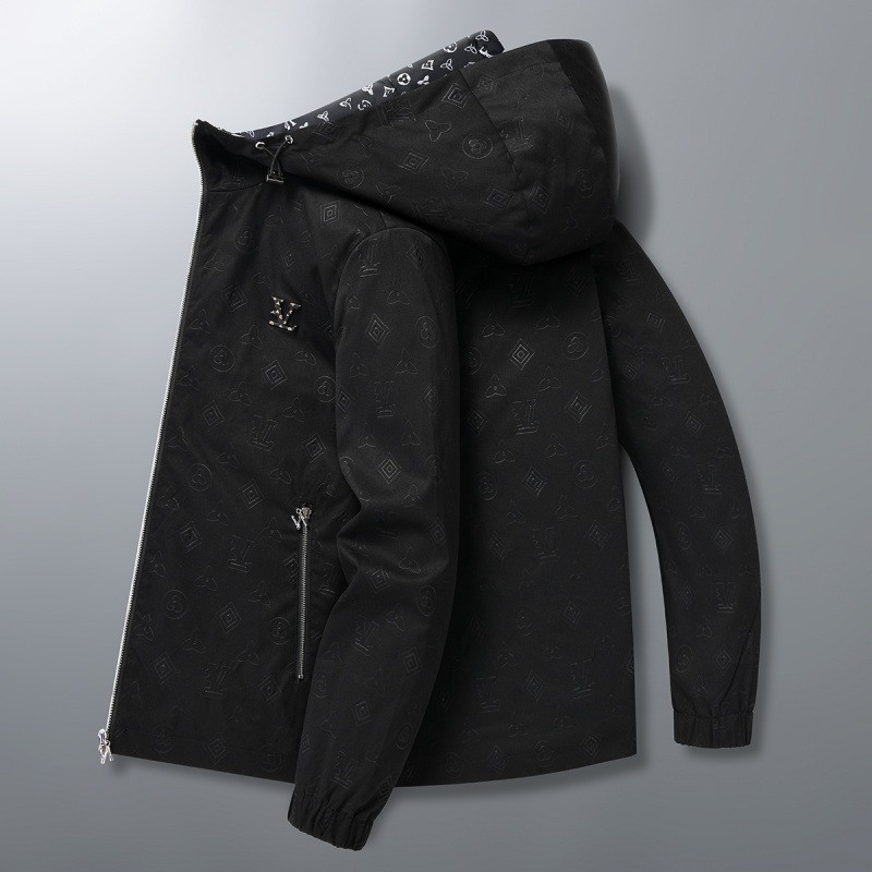 Hooded Jacket Fashionable casual jacket High end jacket cool and stylish embossed trendy brand men's top