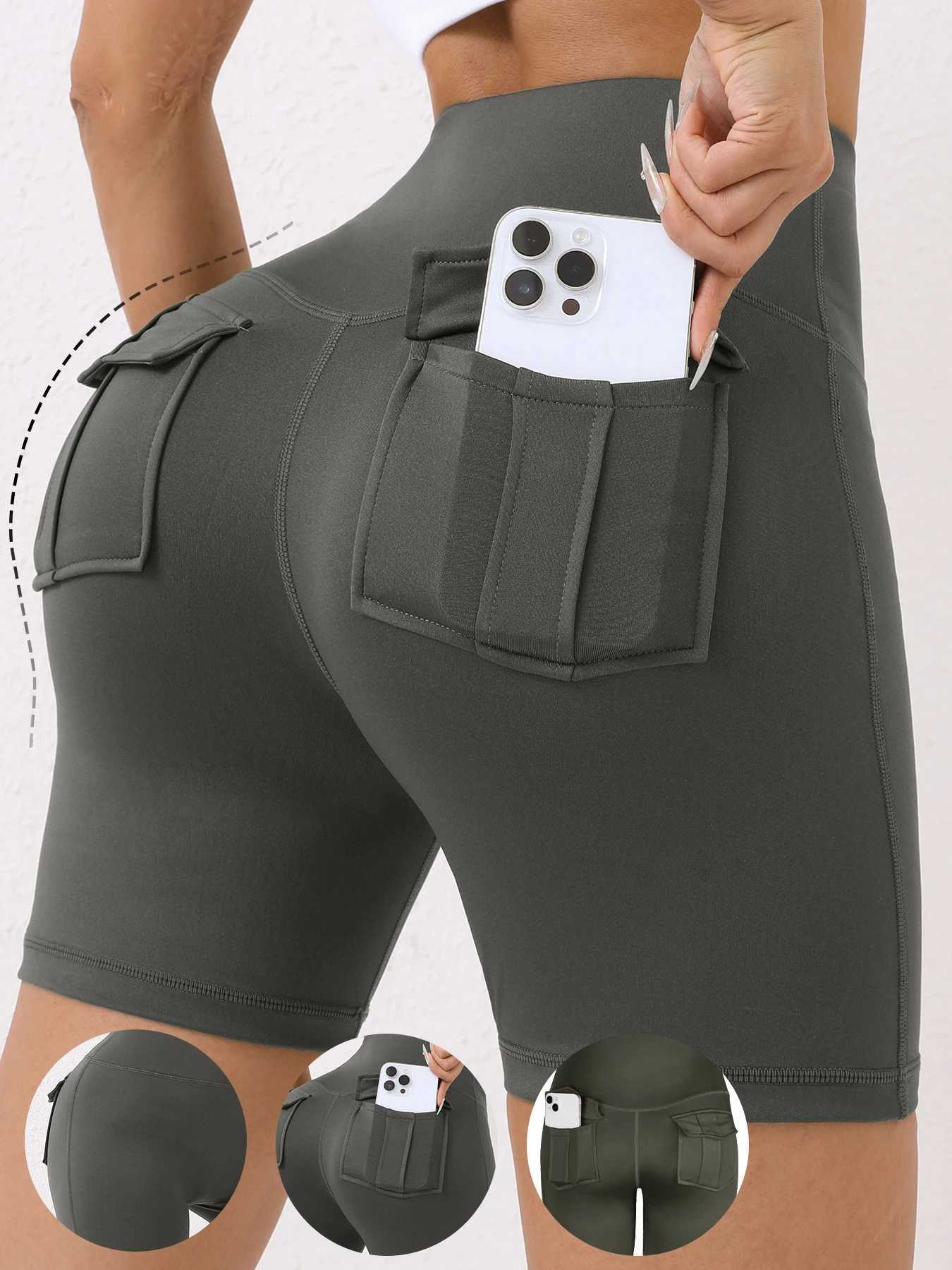 Chrleisure Pocket Yoga Shorts for Women Sexy Butt Lifting Cycling Shorts Slim Elastic Workout Activewear Fitness Tights XJ250724