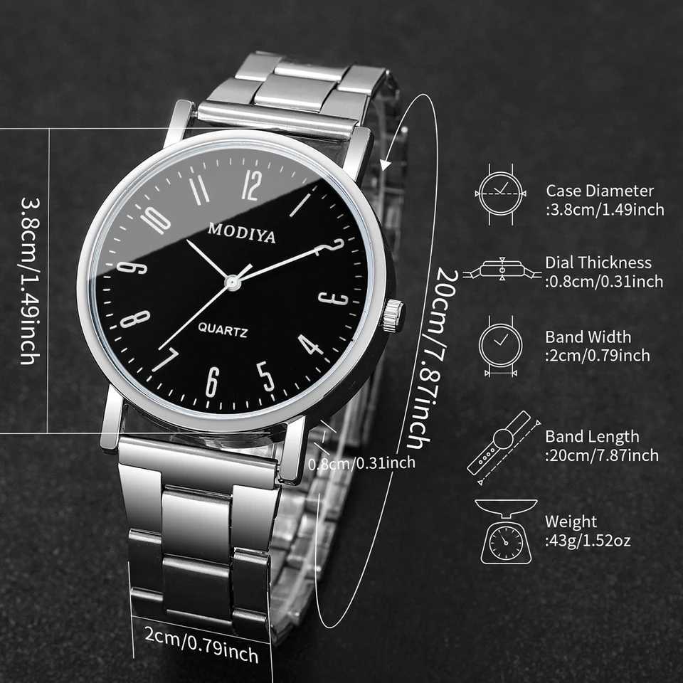 2PCS/Set Men Business Watches Fashion Analog Quartz Watch Reloj HombreWithout Box W250724