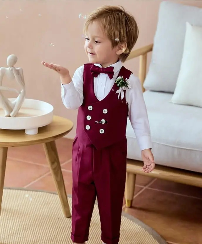 Baby Kids Pography Suit born 1 Year Birthday Ceremony Costume Childrens Day Performance Boys Formal Wedding Dress 250724