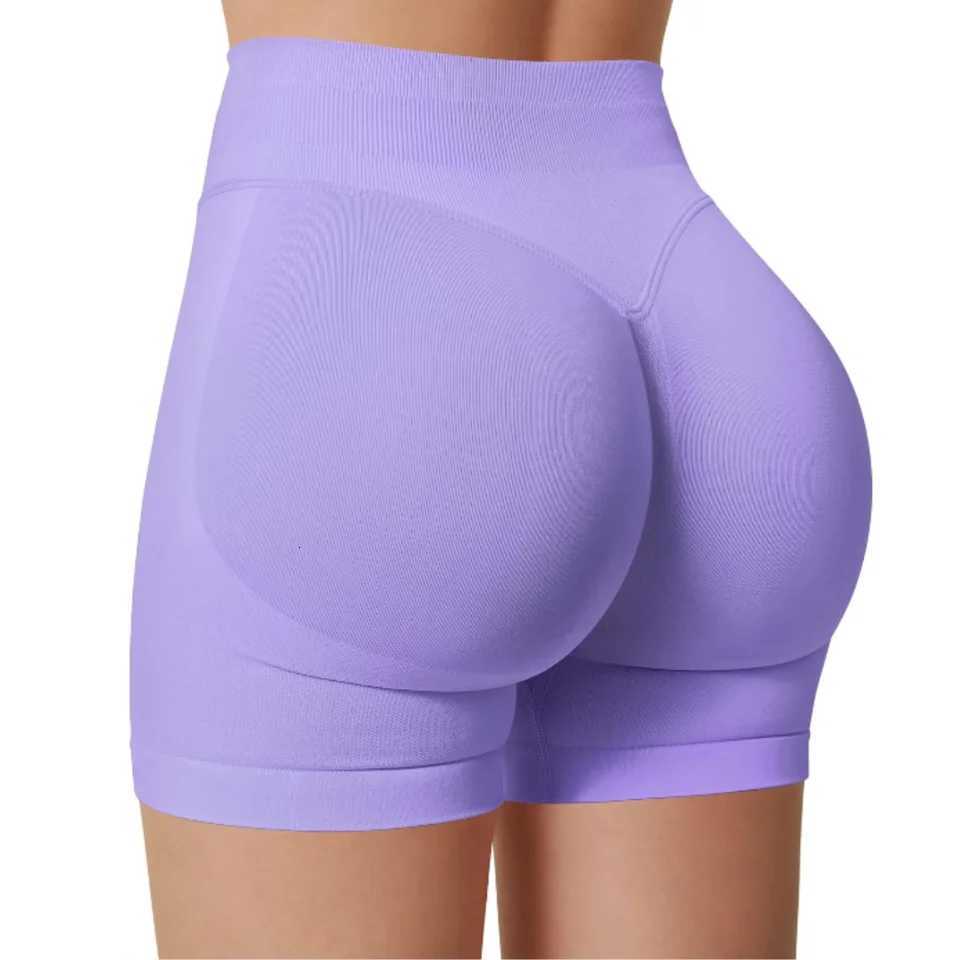 Summer High Waisted Yoga Shorts Fashionable and Sexy Running Fitness Pants Solid Color Yoga Leggings XJ250724
