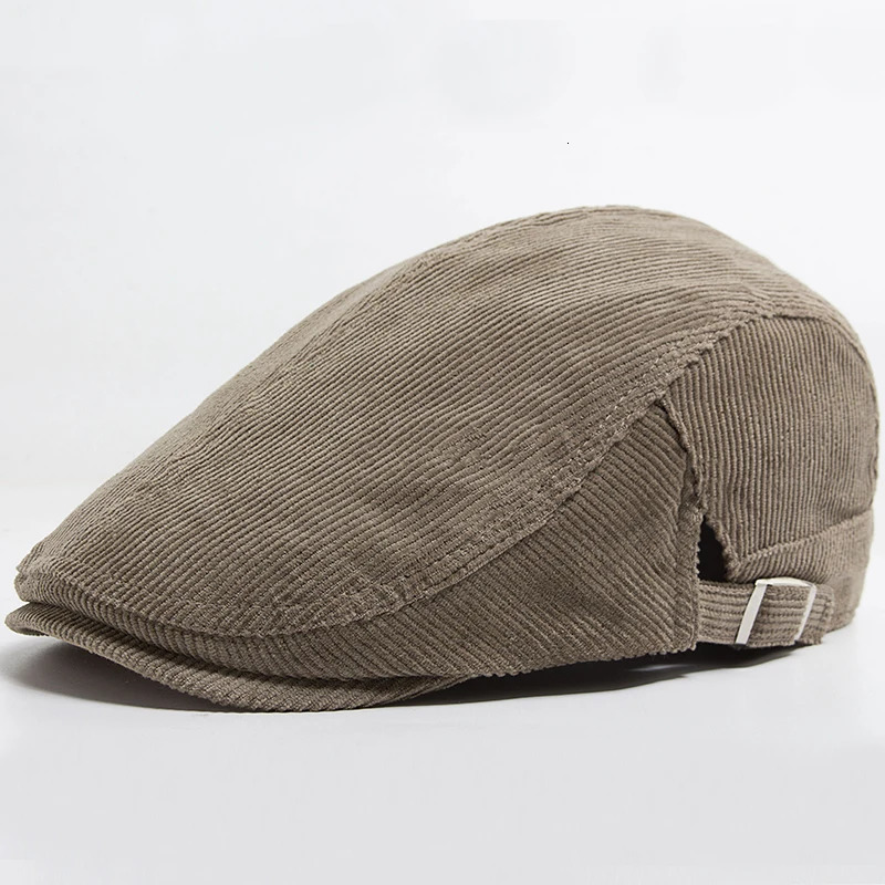 Men Fashion Corduroy Beret Spring Autumn Thick Warm Womens Flat Hat Vintage Casual sboy Cap Unisex Fashion Front Back Wear 250723