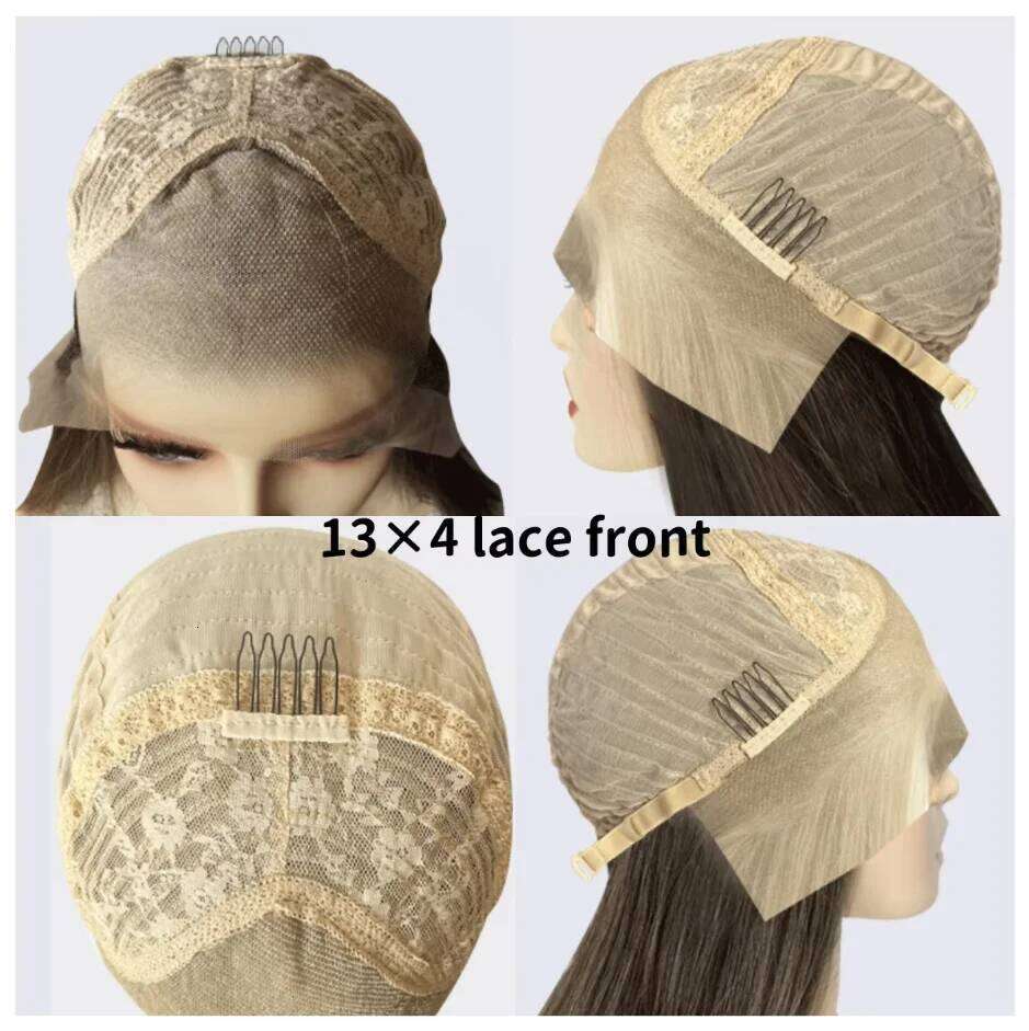 Ombre White for Women Short Wavy 12 inch Synthetic Middle Part Heat Resistant Fiber Natural Soft Loose Wave Wig