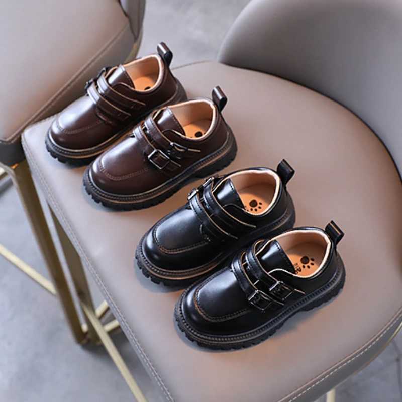Children Leather Shoes for Boys Kids Black Brown School Girls Shoes Fashion Soft Sole Casual Shoes Toddler Single Shoes Loafers XJ250724