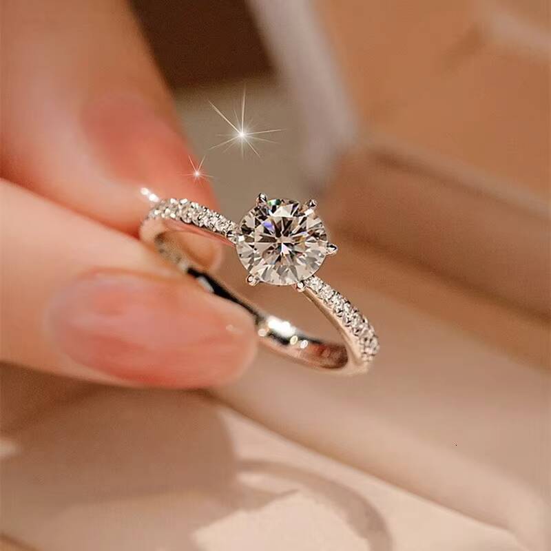 925 Sterling Silver Engagement Ring Moissanite Diamond Wedding Ring Women Engagement Luxury Diamond Rings