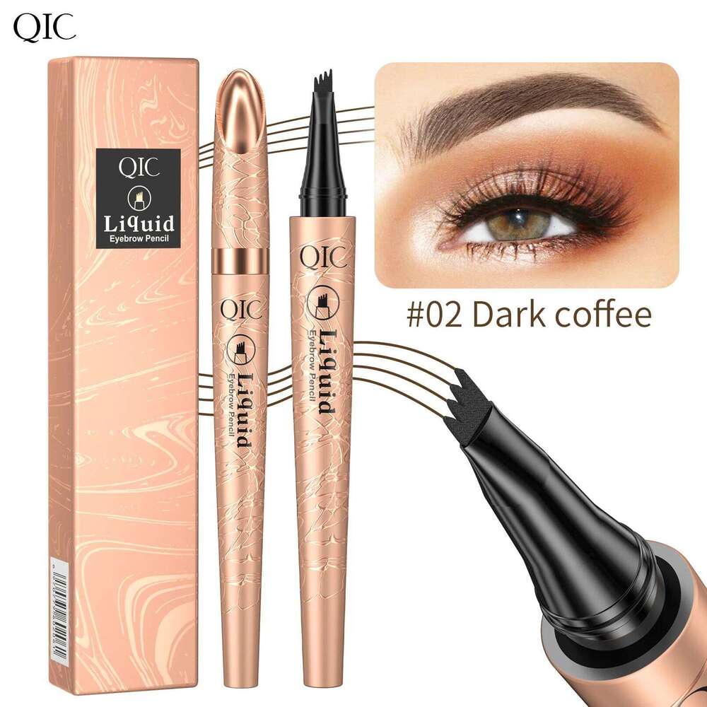 Liquid Waterproof Sdge-proof Brow Pencil With 4 Tip Microblade Eyebrow Pen Long-lasting Natural X250723