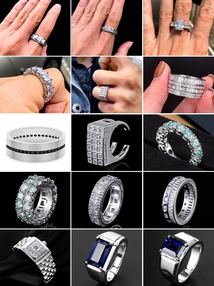 Hot 3.0CT Moissanite Ring 925 Sterling Silver Fine Jewelry Rings VVS Moissanite Wedding Bands for Couples