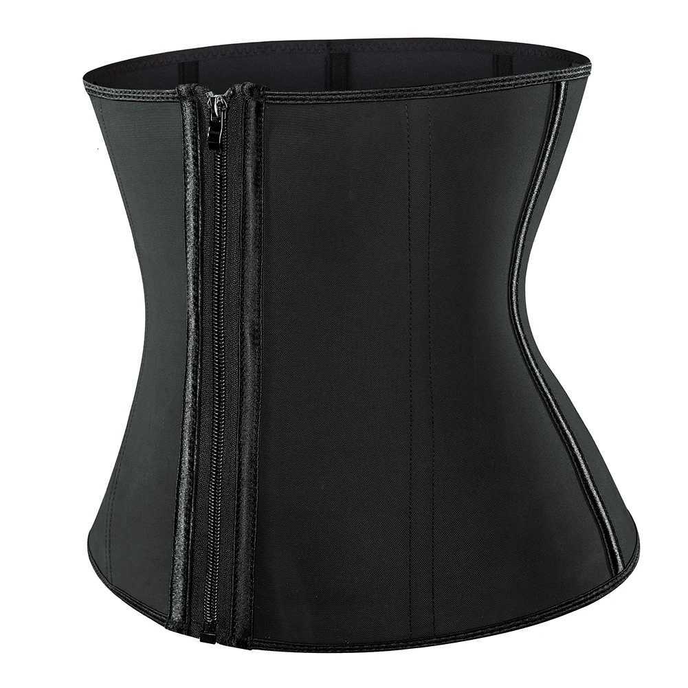 Zip And Hook Clips Smooth Latex Waist Slimming Sheaths Girdles 7 Steel Bones Women Shaper #608 W250724