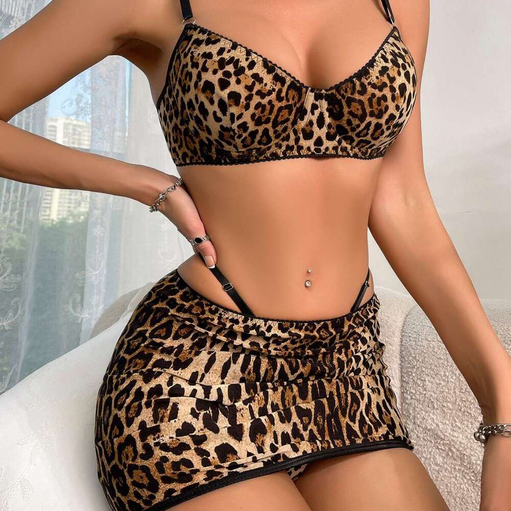 Sexy Lingerie Set Lace Lingerie Sexy Underwear New Nightclub Prom Queen Dress Lace Leopard Sexy Lingerie Set