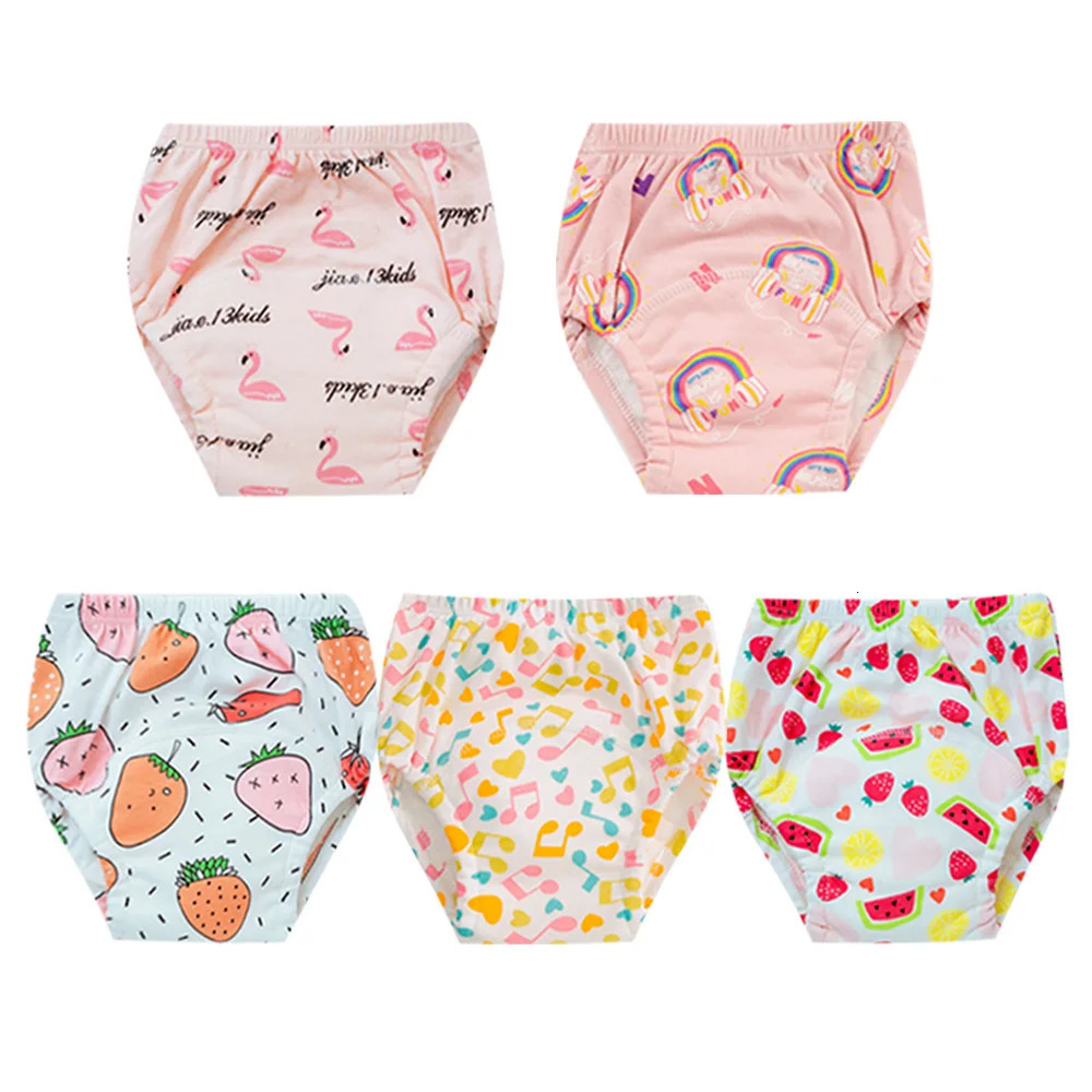 5pcsLot Baby Cotton Training Pants Panties 6 Layer Waterproof Cloth Diapers Reusable Toddler Nappies Underwear 250724