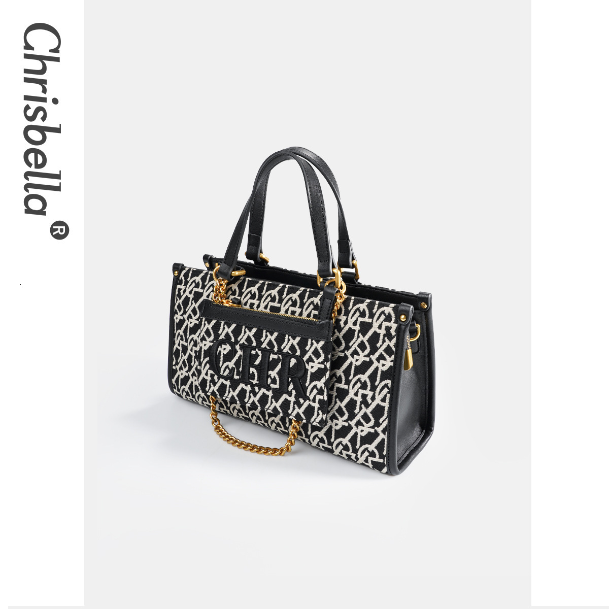Designer Brand Double Shoulder Jacquard Embroidery Handbag Crossbody Commuter Light Luxury Women's Bag