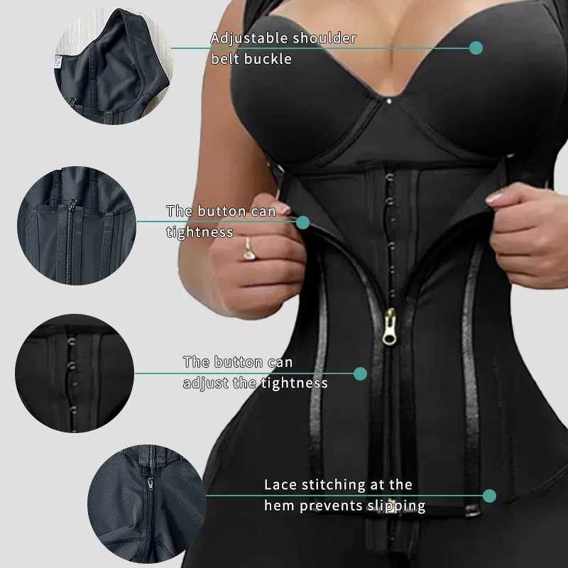 AfruliA High Compression Bodysuits Shapewear Double Tummy Control Belt for Waist Colombian Girdle Full Body Shaper W250724