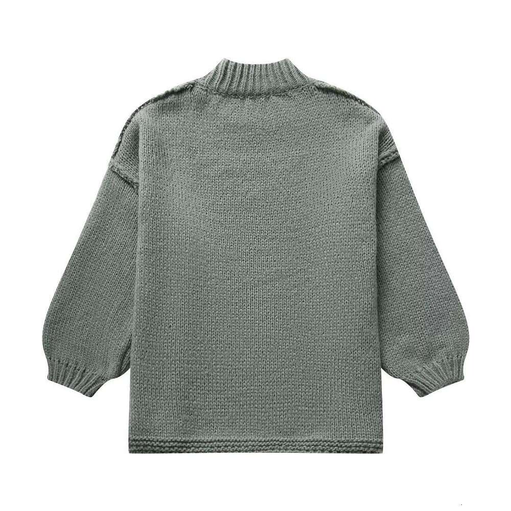 TRAFZA Women's Autumn And Winter New Style Elegant Round Neck Simple Thin Knit Sweater B5