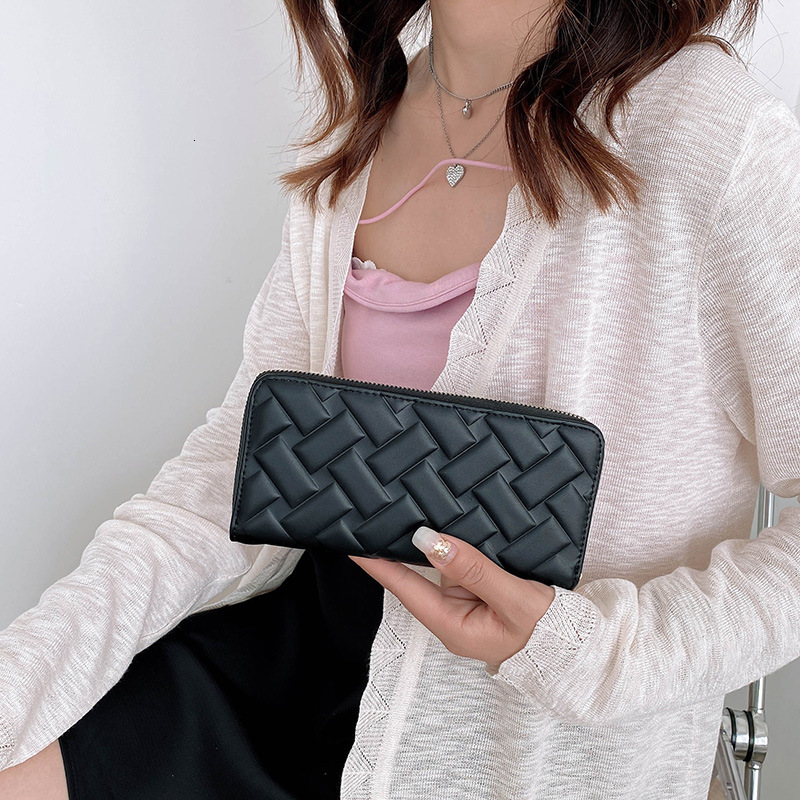 Free Shipping Designer Bag New Foreign Trade Women's Wallet Leather Embossed Casual Handbag Medium Long Wallet Mobile Phone Bag