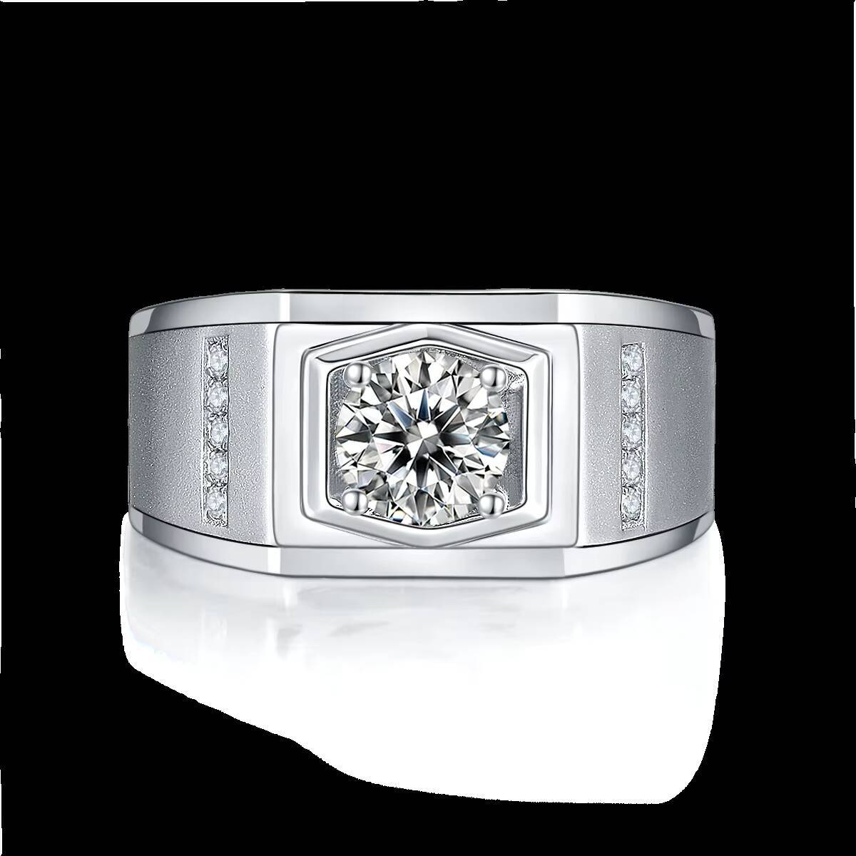 Zanlong 14449 Customize 925 Silver Diamond D Color VVS1 Clarity Round Cut Mens Moissanite Ring Wedding Hiphop Band Jewelry