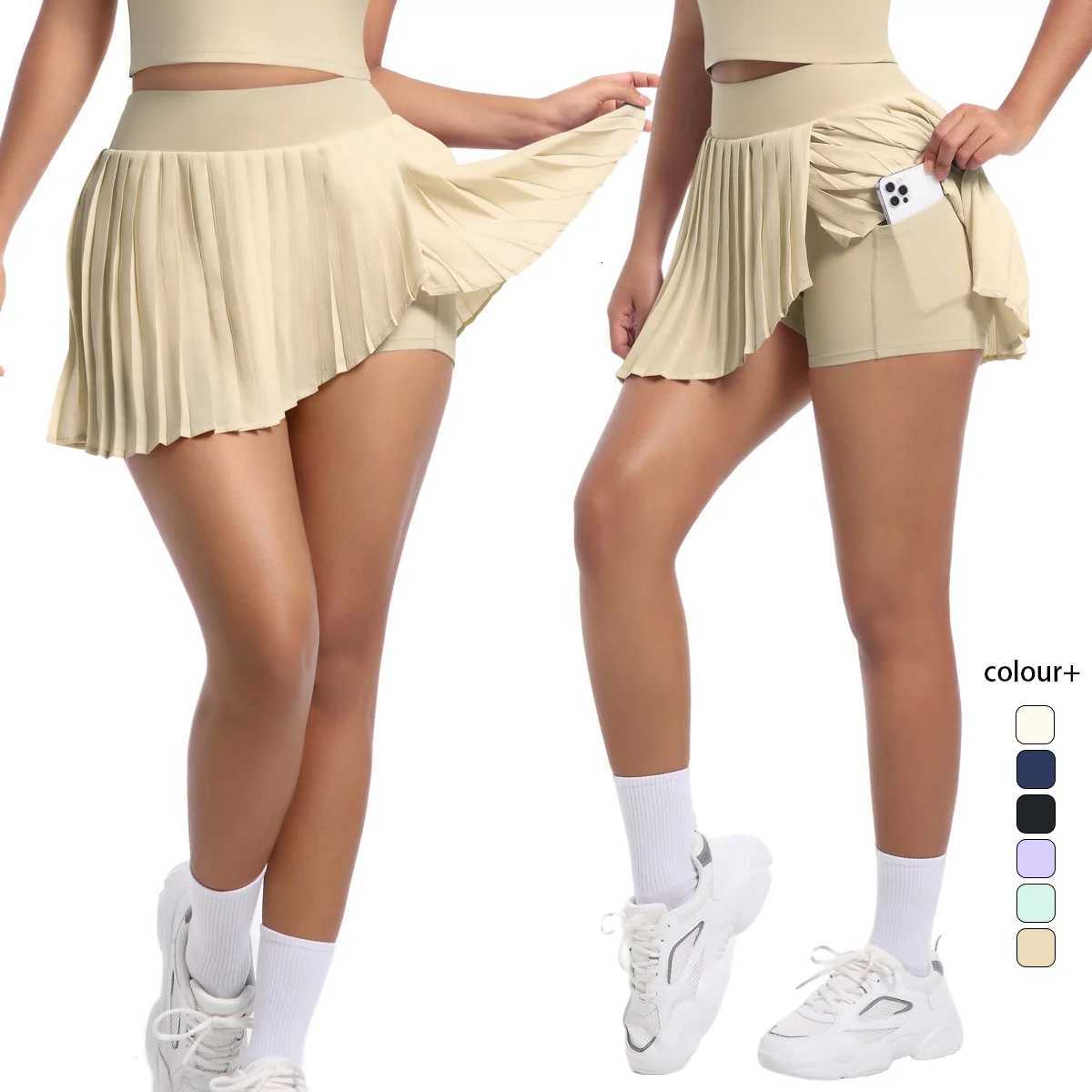 Casual High Waist Breathable Sweat Skirt Quick Dry Elasticity Double Layer Yoga Skirt Active Athletic Yoga Fitness Short Skirt XJ250724