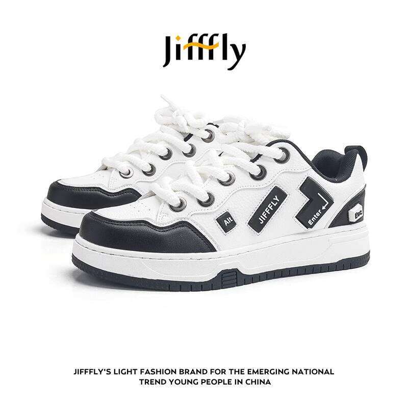 Jifffly Men's Sneakers 2025 Summer New Versatile Loafers Couple Black and White Casual Sports Trendy Shoes