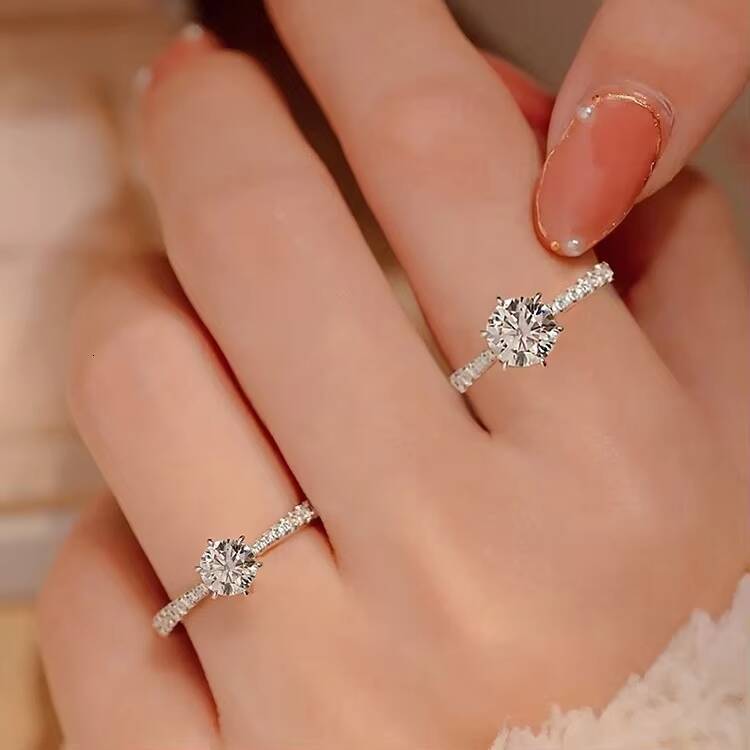 925 Sterling Silver Engagement Ring Moissanite Diamond Wedding Ring Women Engagement Luxury Diamond Rings