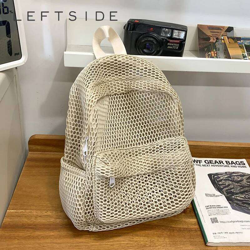 Small Mesh Backpack Bags Women Solid Color Back Packs Females Travel Simple Beach Student School Backpacks