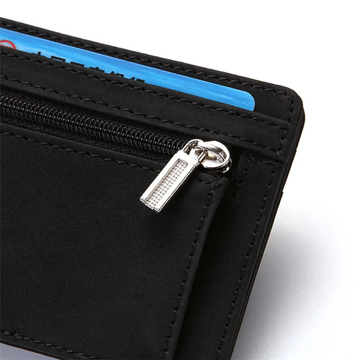 Creative Mens Magic Wallet Coin Wallet Short Zipper Slim Leather Wallet Business ID Credit Card Cases Travel Short Wallet 250723
