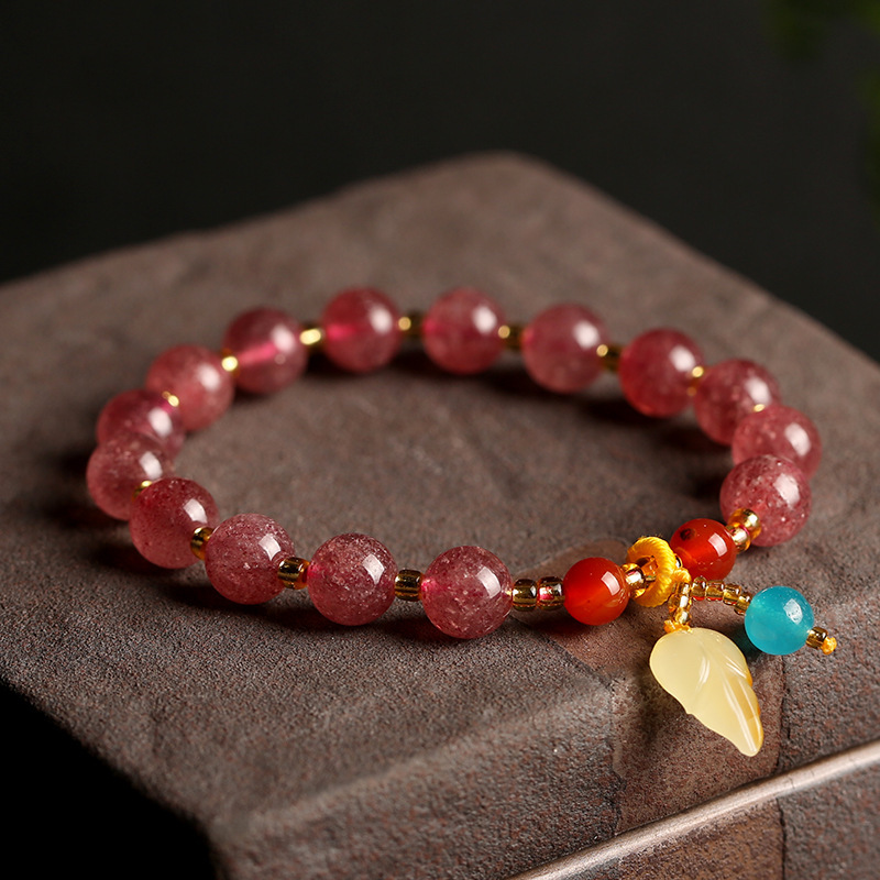 New Chinese Style Natural Multi Gemstone Bracelet for Women Amethyst Beeswax A Accessory