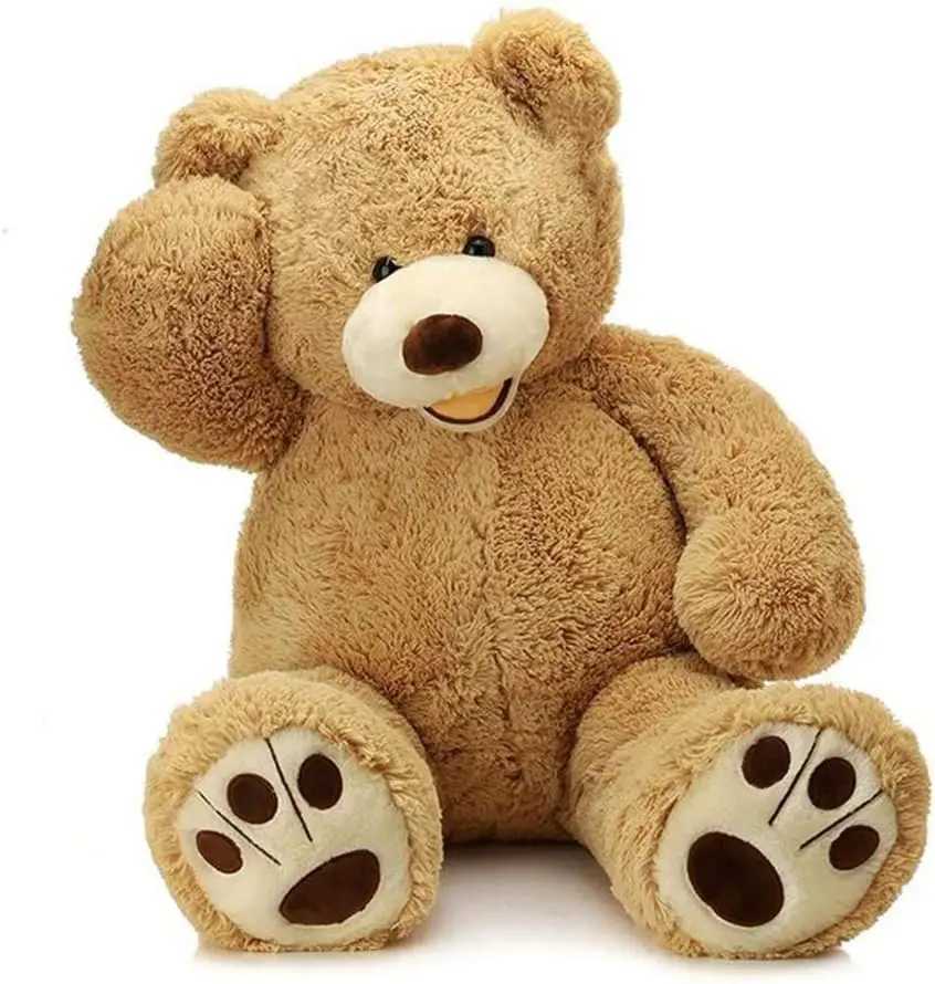 MorisMos Giant Teddy Bear with Big Footprints Stuffed Animals Light Brown 39 inches Y250723