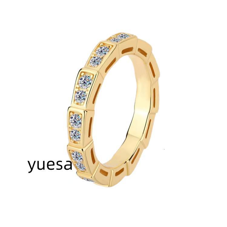 Unisex Simple Classic Gold 925 Sterling Silver Moissanite Ring Featuring Snake Design Factory Price Jewelry for Men and Women