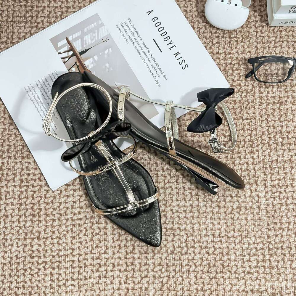 Summer Sexy Pointed Open Toe Wedge Sandals Women's Outdoor Wear High-end Versatile Breathable Shoes