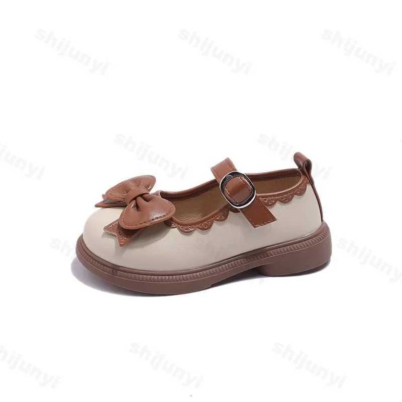 Childrens Shoes Mary Janes Non-slip Round Toe PU Leather Shoes Bow Girls 2025 Spring Outdoor Kids Flat Princess Shoes Size 21-35 XJ250724