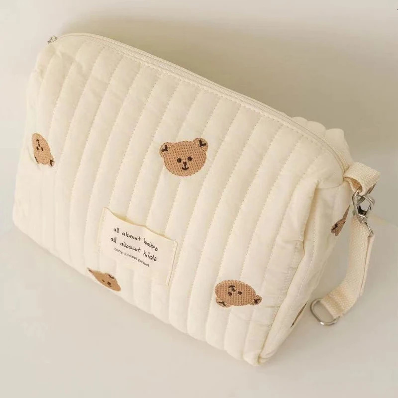 Portable Stroller Nappy Bag Quilted Baby Diaper Caddy Organizer Embroidered Mommy Bags Babies Accessories Changing Storage 250724