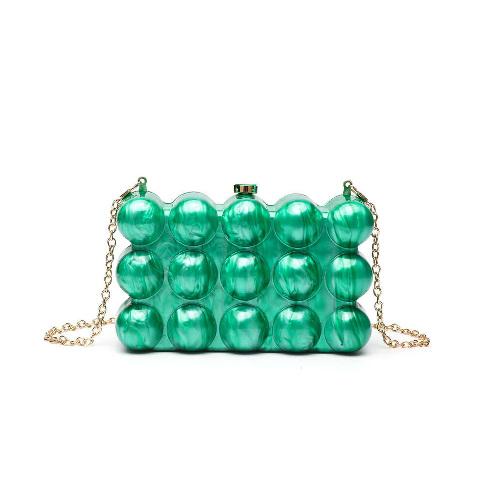 Designer Luxury Evening Diamond French Wave Pearl Eggshell Single Shoulder Fashion Crossbody Acrylic Evening Bag
