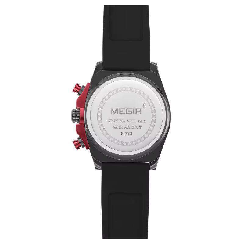 MEGIR Men's Sport Chronograph Watch - Waterproof, Luminous, Silicone Strap, 36.5mm - Bulk Wholesale