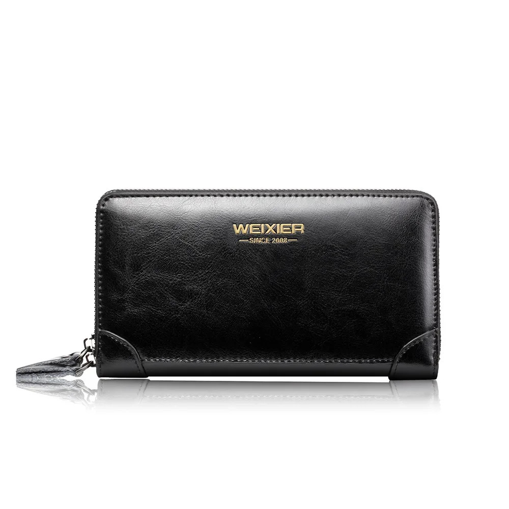 Weixier Hand-wrapped Oil Wax Leather Mens Bag Mens PU Hand Bag Grab Bag Multi-functional Wallet Large-capacity Business Mens 250723