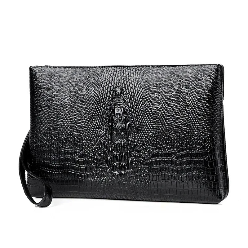 Men Clutch Bag Fashion Long Wallet Men Leather Double Zipper Business Purse Black Brown Casual Male Handy Money Bag 250723