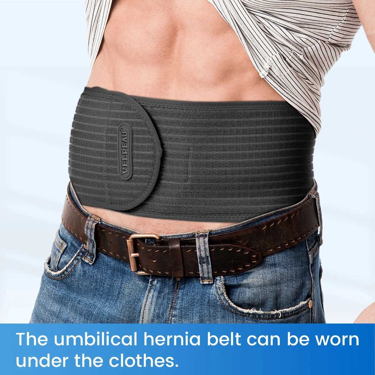 VELPEAU Umbilical Hernia Belt for Epigastric Incisional and Belly Button Hernia Navel Abdominal Binder Adjustable and Non-Slip W250724