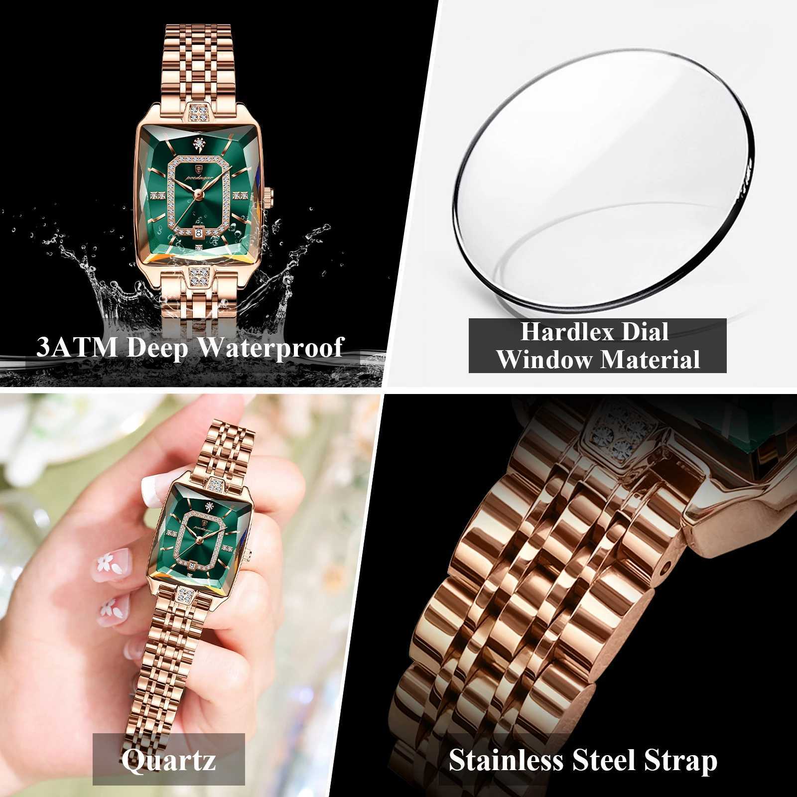 POEDAGAR Luxury Watch For Women Waterproof Calendar High Quality Ladies Watch Stainless Steel Quartz Womens Watches Elegant+Box W250724