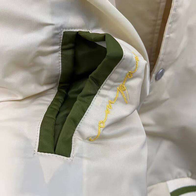 Women's Wear Stock Vintage Embroidery Letter Baseball Uniform Color Contrast Couple Fallow Loose Stand Collar Jacket Super Way Warm Overcoat