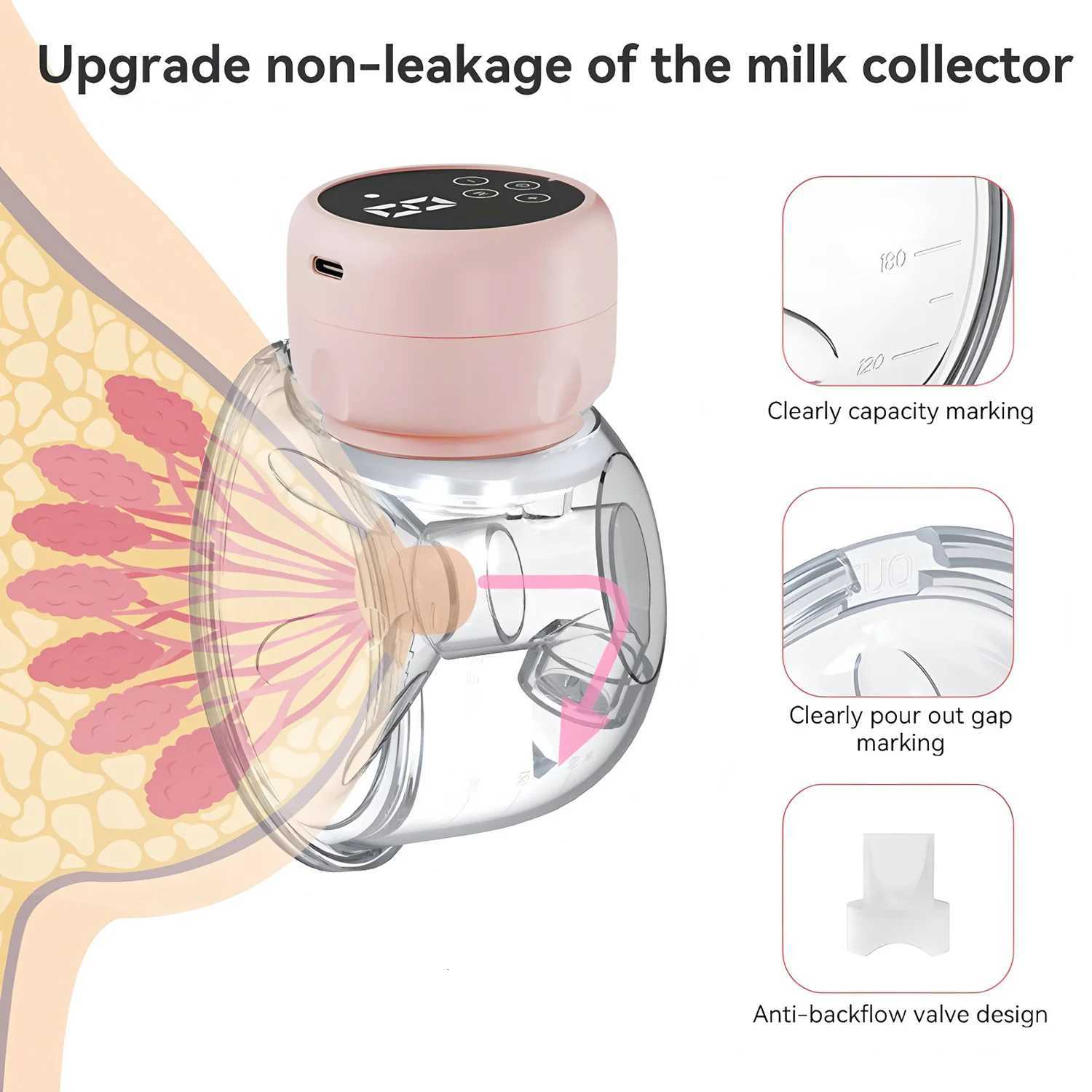 Wearable Electric Breast Pump Portable Hands-Free Milk Collector Comfortable Breast Milk Extraction Rechargeable Leak-Proof X250724