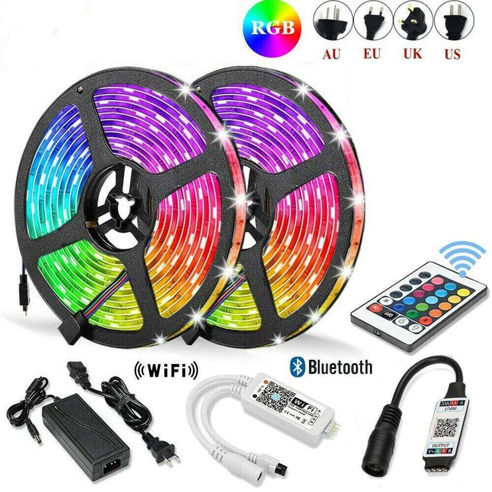 200ft smart LED light strip (2 rolls 100ft) bedroom color-changing RGB light with built-in microphone that can rhythm with music su Z250605