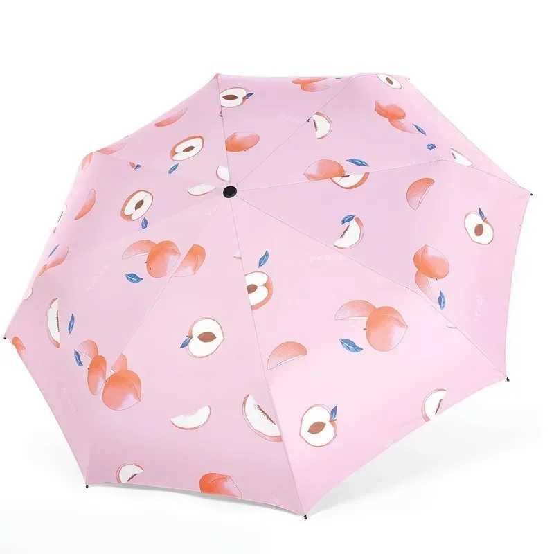 1pcs UV Sun Umbrella Compact Folding Travel Rain Umbrellas Auto Open and Close for Windproof Cute Fruit Watermelon Pattern New R250725