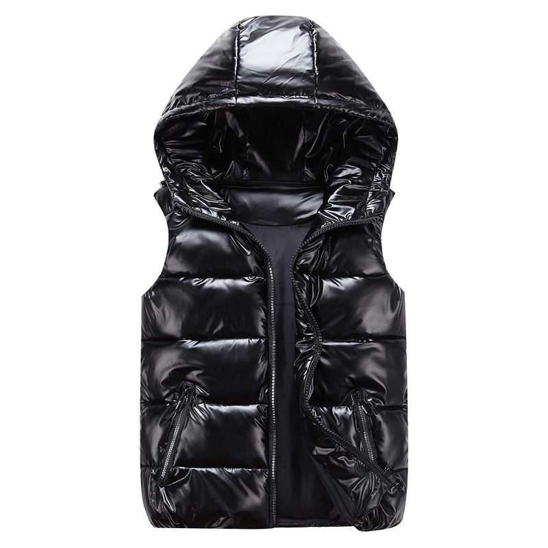 Red shiny cotton vests for men fashionable short cotton jackets for parent-child clothing couples and children's school uniforms silver black gre