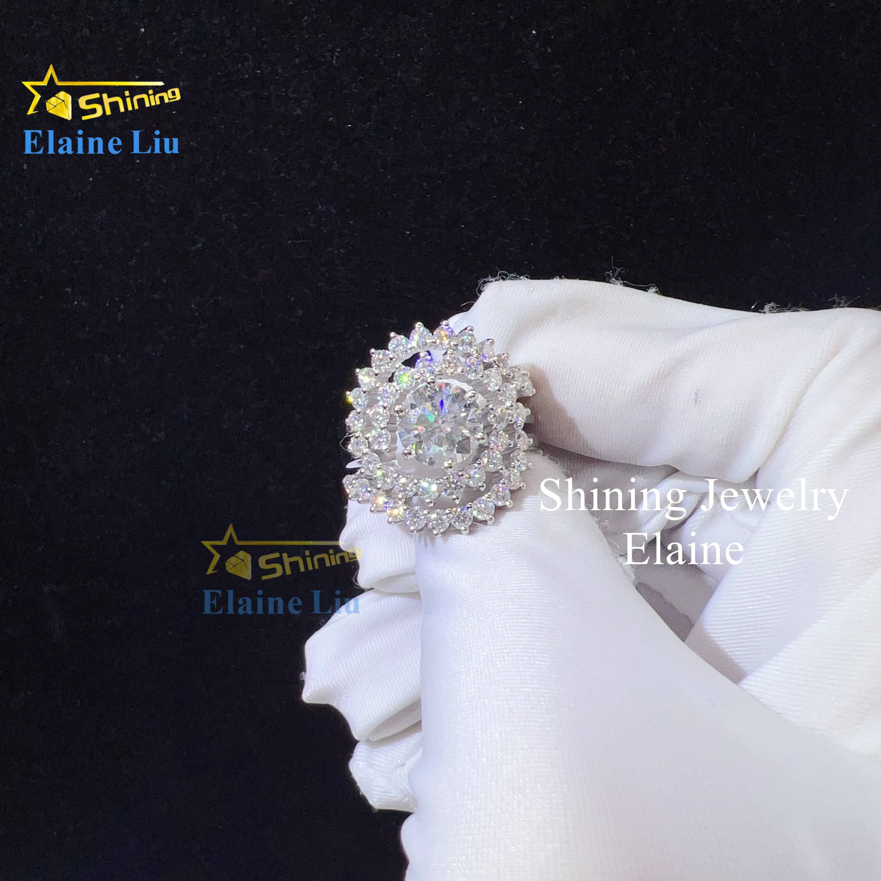 Fashion Vvs Moissanite Luxury Designer Wedding Rings for Women Diamond 925 Sterling Silver Gold Rings