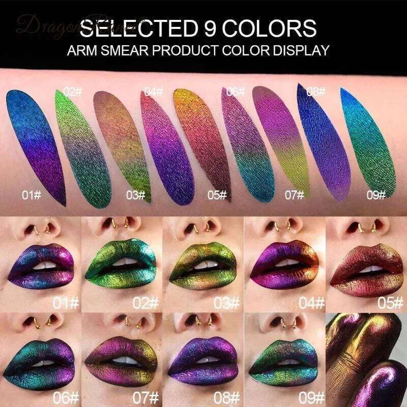 Liquid Metal Chameleon Makeup Lipgloss Shimmer Pigment Glitter Eye Shadow Lipstick Shine Dia Eyeshadow X250723 X250724