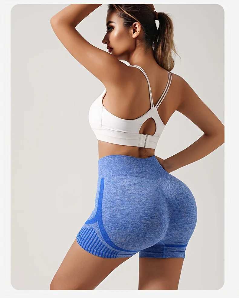 Women Solid Color Sports Shorts High Waist Hip Lift Elastic Running Gym Yoga Shorts Breathable Quick Dry Fitness Yoga Leggings XJ250724
